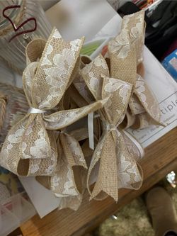 5 Burlap Ribbons