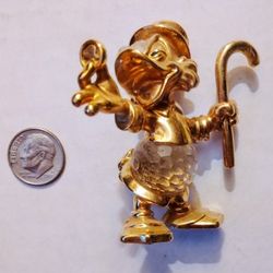 RARE DISNEY 24K Gold Plated Crystal Lencia Austria Scrooge McDuck Figurine