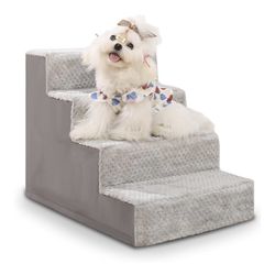 Pet Stairs – Light Grey 17.5” 4-Step