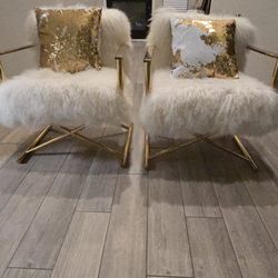 2 Luxury chairs with cushions 