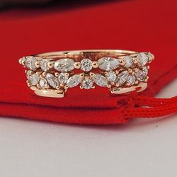 14K Rose Gold Diamonds Tiara Ring Size 7.5 Solid Gold/ Anillo de Oro Rosado con Diamantes Diseño Tiara! 👌🎁Post Tags: Anillo de Oro