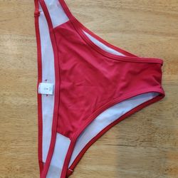 NEVER WORN Sunny Co Red Bikini Bottoms With Mesh