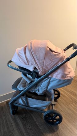 Nuna pink stroller and car seat