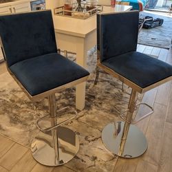 2 Bar Stools Adjustable  And  Swivel