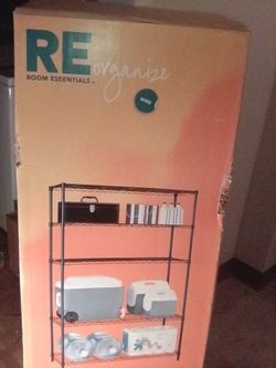 REORGANIZE -ROOM ESSENTIALS -5 TIER WIRE WIDE SHELVING UNIT.
