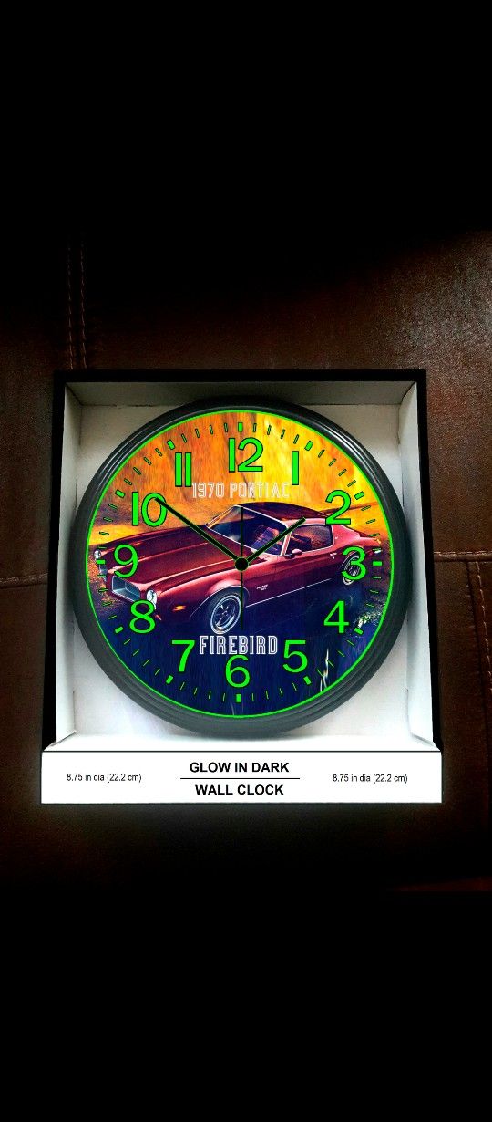Glow In The Dark Wall Clock Harley Davidson Clock Plymouth Clock Chevy Chevelle Chrysler 300 Datsun Dodge Dart Oldsmobile Tans Am Firebird Chevy Nova