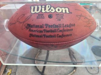signed raiders football w/ rice, brown, gannon and more