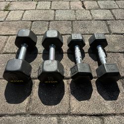 Two Sets Of Dumbbells. 15lbs and 10lbs. 