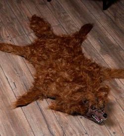 NEW- 5.5 Ft. Faux Animated Throw Werewolf Rug With Light And Sound Halloween
