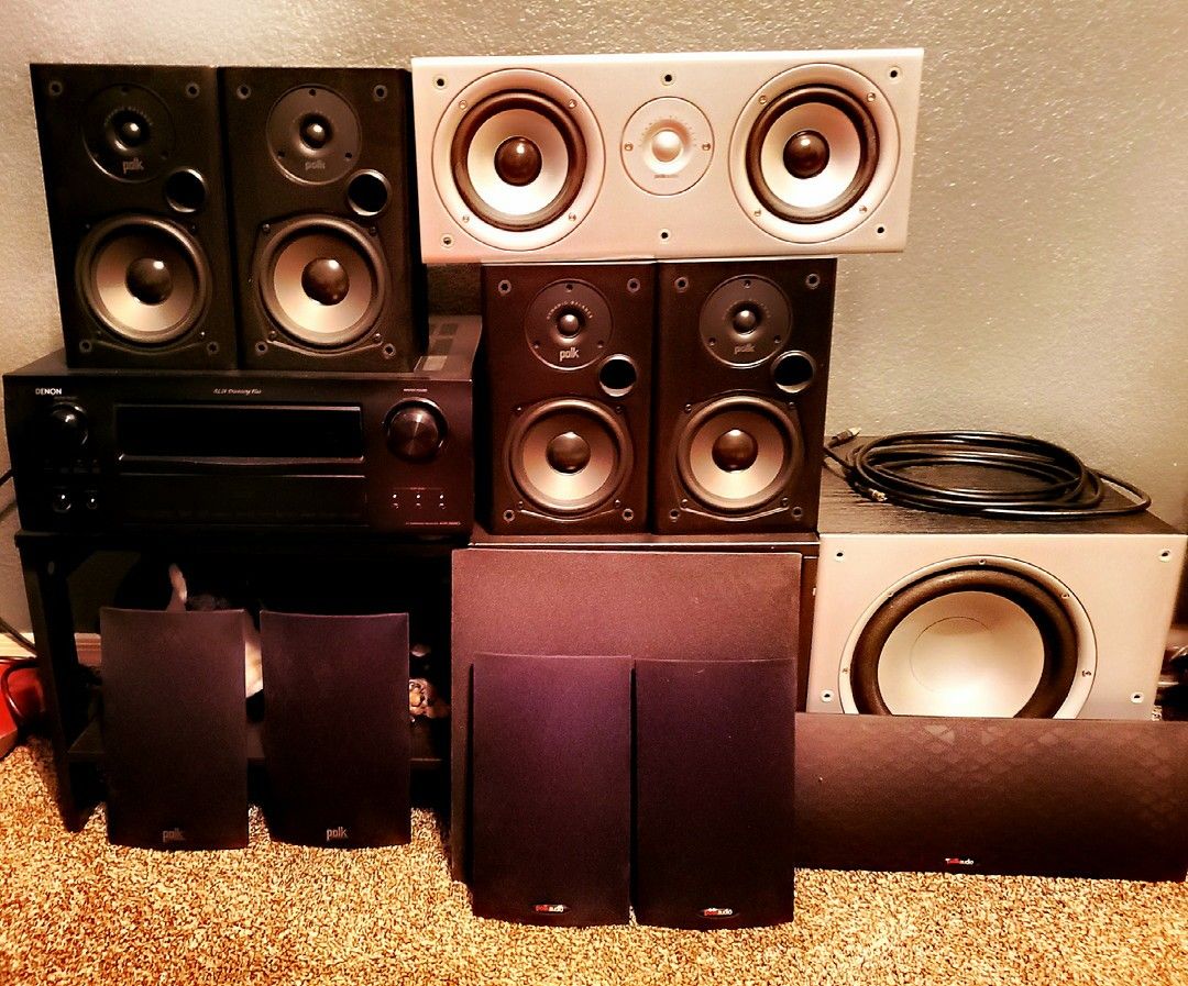 Complete Denon / Polk Audio 5.1 Surround Sound System