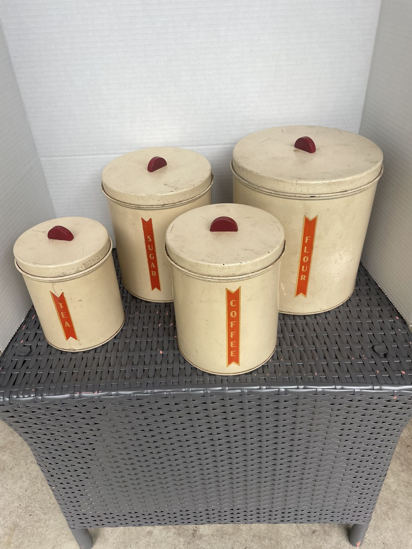 Vintage Art Deco Canisters 