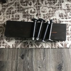 Two Solid Wood Espresso Stained Shelves 