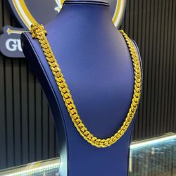 12MM MIAMI CUBAN LINK CHAIN 30” GOLD OVER SILVER
