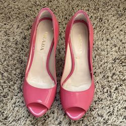 Prada Italy Italy Patent Leather Peep Toe High Heel Pumps Sz EU 36 W/COA