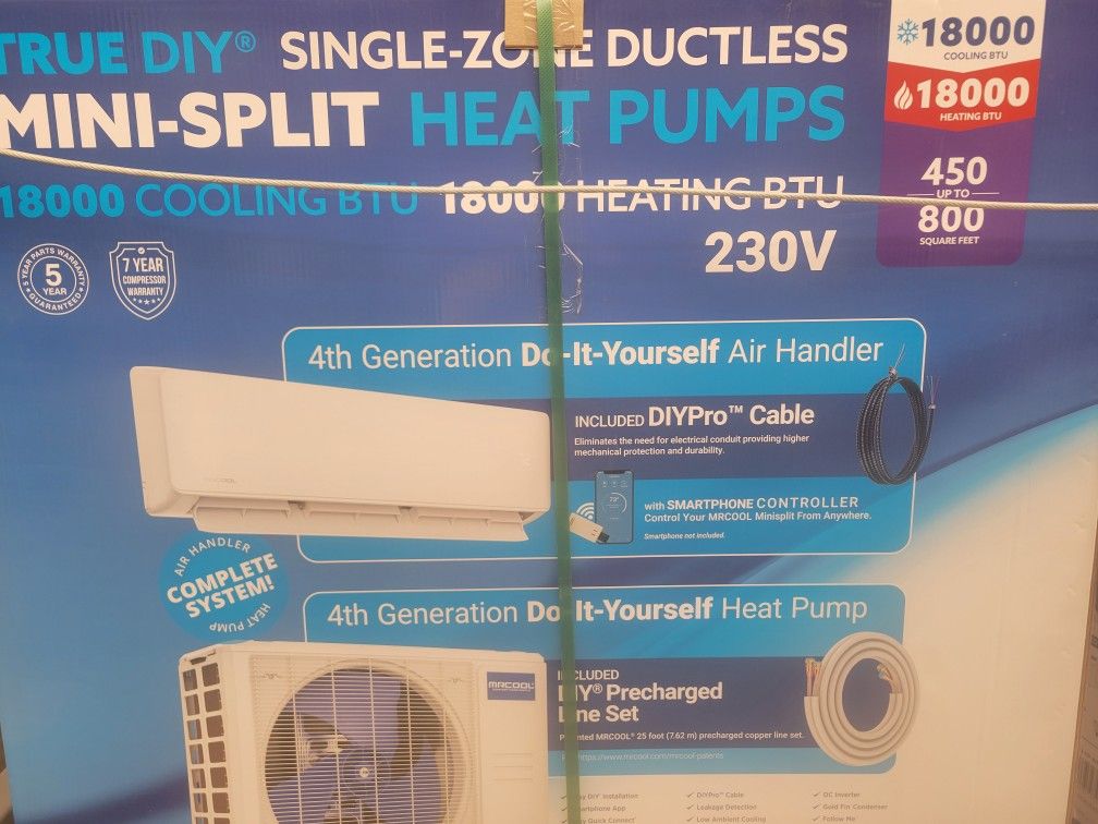 NEW Mini split AC 18000BTU DIY Mrcool multizone 4th gen wifi