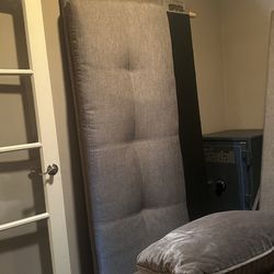 Queen Size Gray Upholstered Bed Frame – Great Condition