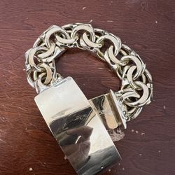 10k gold SOLID chino link bracelet 9 inch, 20mm for a good price!!