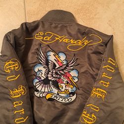 Ed Hardy Bomber jacket Kids Size 8 In Exellent Condition 