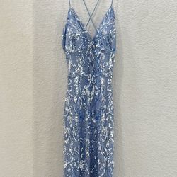 Crystal Blue Prom Dress