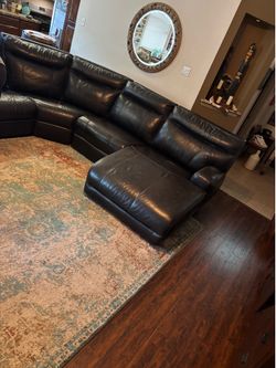 Brown Leather Sectional