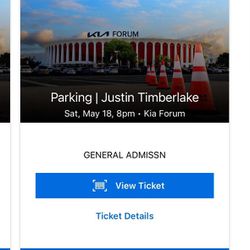 Justin Timberlake Forum May 18th Parking Pass