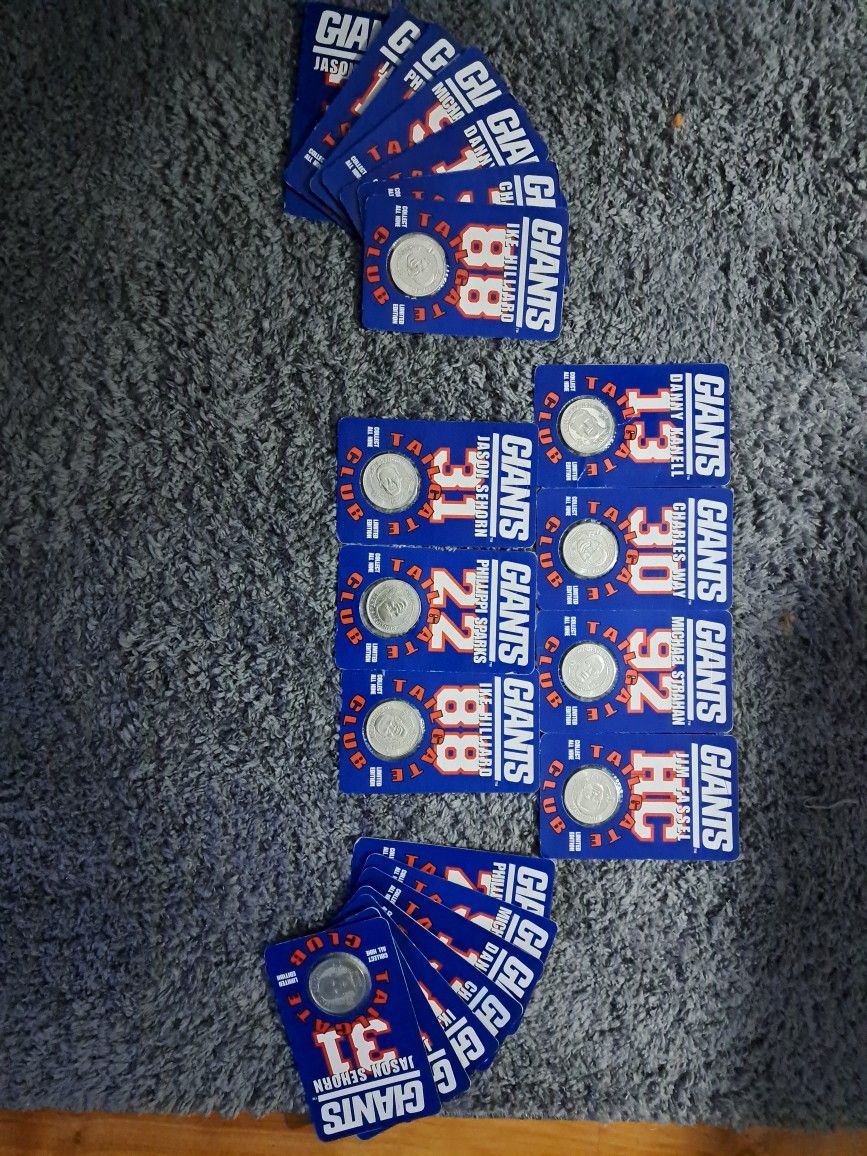 1998 limited edition tailgate club New York Giants collector coins