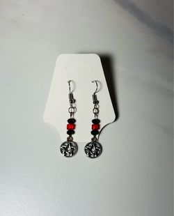 Witchy Gothic Silver Pentagram & Glass Beaded Earrings New Handmade Multi Colors
