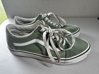 Vans Old Skool Sneakers – Green/White, Pre-owned