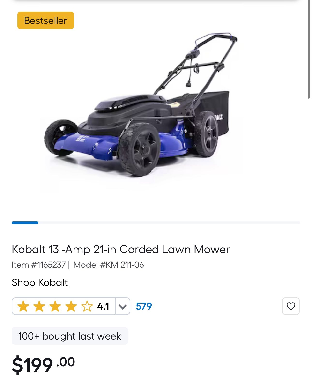 Kobalt 21 In Corded Lawn Mower
