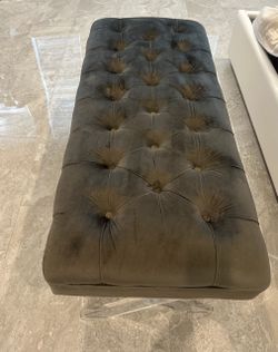 Gray Velvet Bench