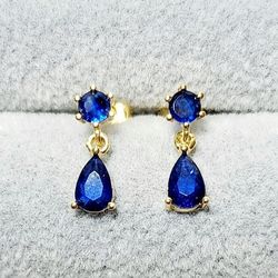 Blue Sapphire Teardrop Earrings