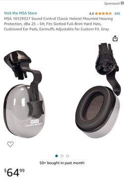MSA SOUND CONTROL HELMET MOUNTED HEARING PROTECTION  **HELMET NOT INCLUDED**