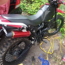 All Red And Black Dirt Bike 