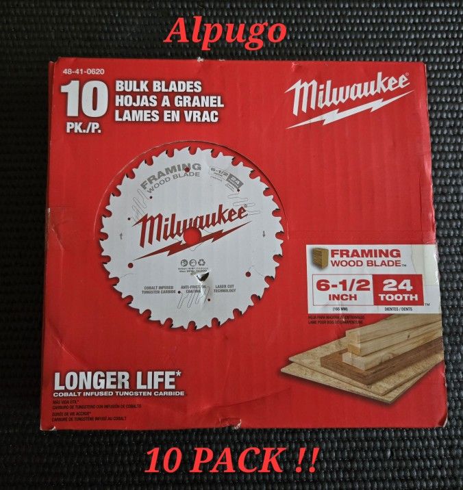 Milwaukee 48-40-0620 Circular Saw Framing Blade 6-1/2" 24T (10 PACK !!) ~NEW~