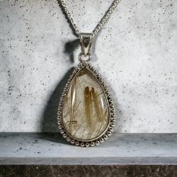 Rutilated Quartz Or Angel Hair Pendant