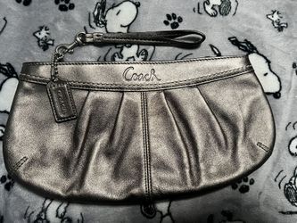 Coach Gunmetal Large Wristlet Purse