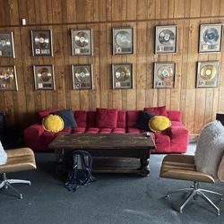 Red Modular Couch & Ottoman