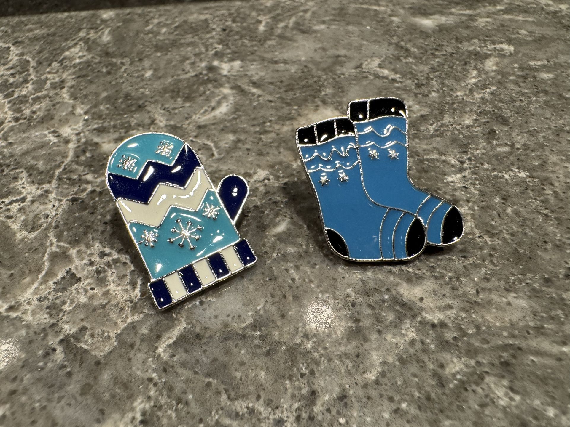 FREE Winter Themed Pins (mitten & Socks) New