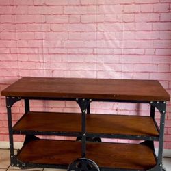 Sofa Table With 2-shelf Rustic Brown
