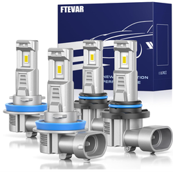 Brand new 9005 H11 Light Bulbs Combo, 60000LM Super Bright 6500K Cool White, Fanless 1:1 Mini Size, Pack of 4