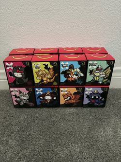 McDonald's Sanrio Hello Kitty x Godzilla Happy Meal Toys Complete Set of 8