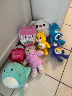 Care Bears, Squishmallows, and teddy bear n more