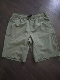 Olive Green Athletic Shorts with Drawstring