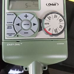 ORBIT EASY DIAL 6 ZONE SPRINKLER CONTROLLER WITH NEW LITHIUM BACKUP BATTERY