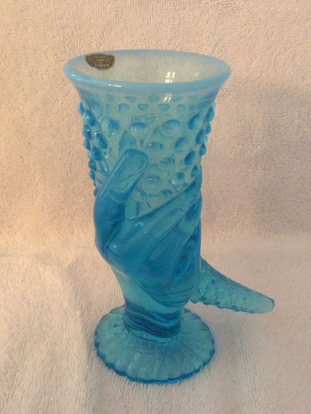 Fenton Glass Blue Opalescent Vase