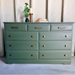 Newly Refinished 9 Drawer Dresser