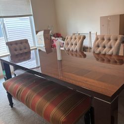 Solid Red Wooding Dinning Table