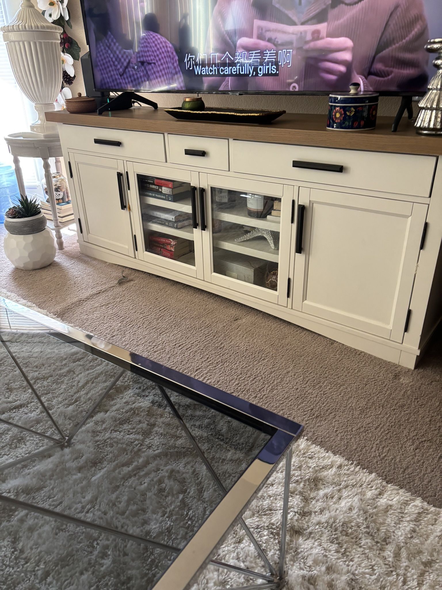 White Wooden Tv Stand
