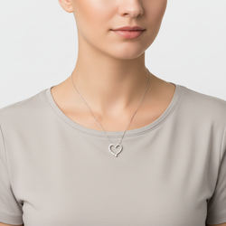14K Yellow Gold Diamond Heart Pendant - 0.44ct