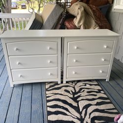 (2) Two matching White Dressers 